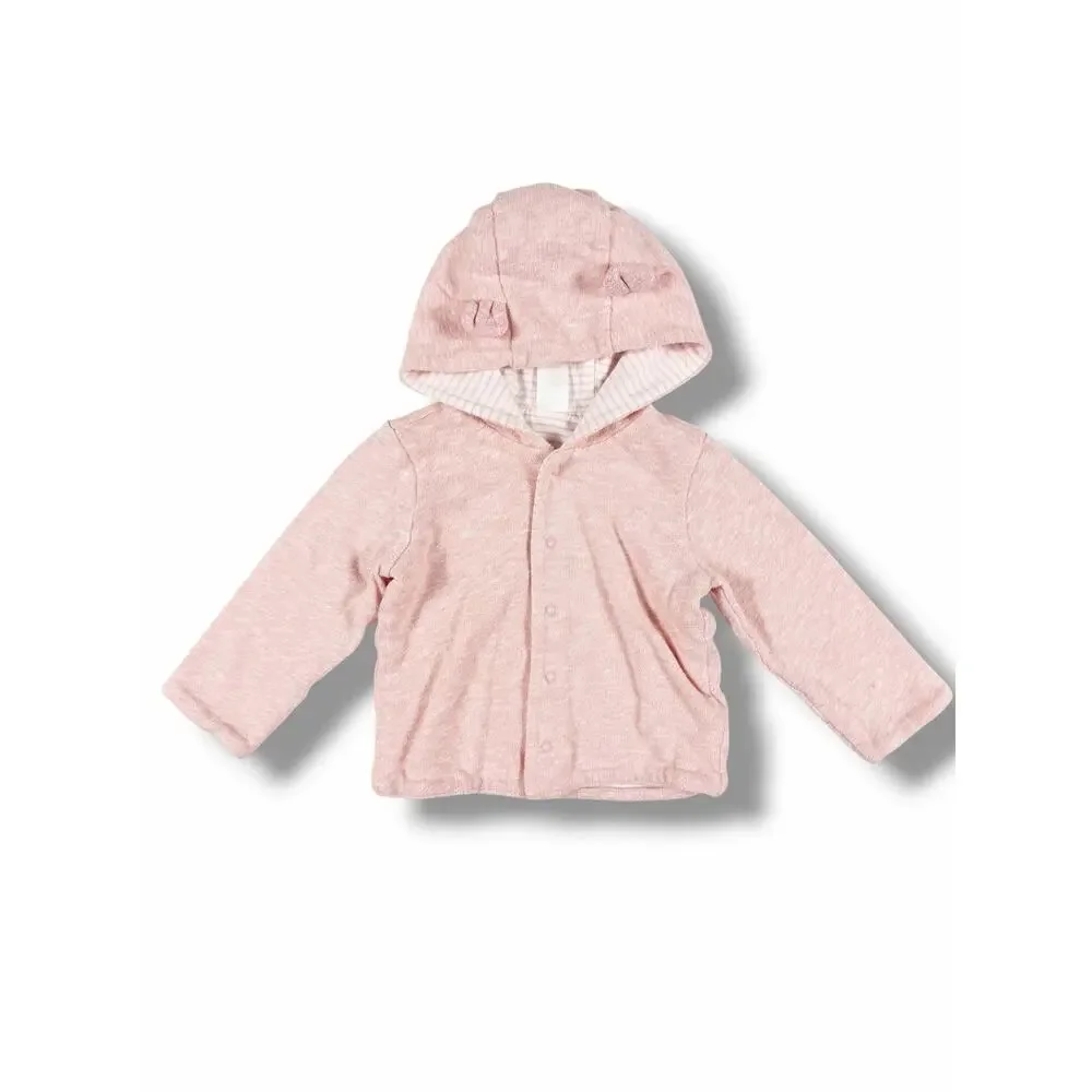 Baby Gap Reversible Bear Hoodie Pink 12-18 months